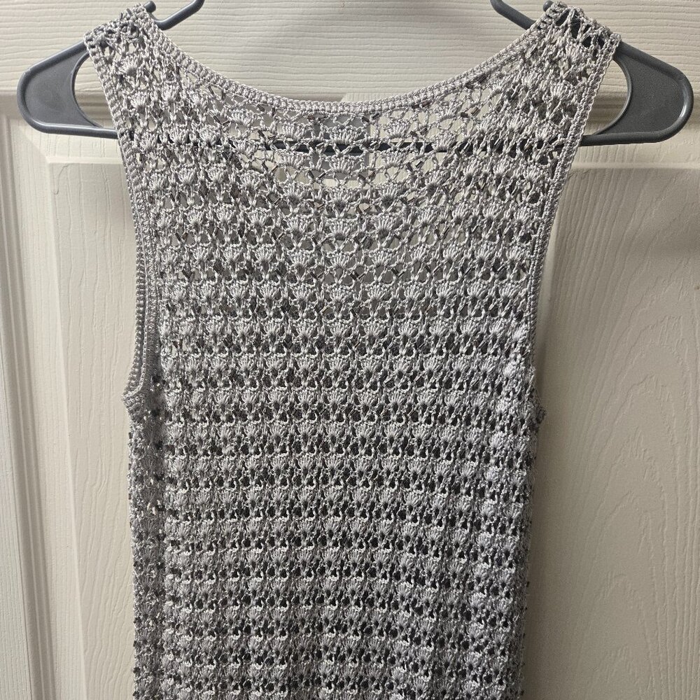 Vintage Laura Ashley Crochet Sleeveless Beaded Overlay Blouse Top (Small) NWOT - Picture 2 of 7